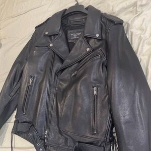Wilsons Leather Black Biker Jacket